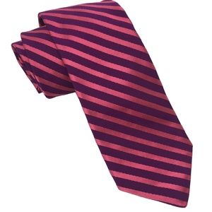 NWT Ike Behar Berry Stripe Silk Blend Tie